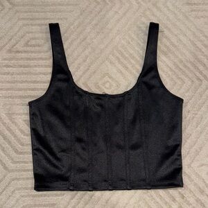 forever 21 Black shiny crop top 
worn once size s